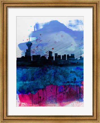 Framed Vancouver Watercolor Skyline Print