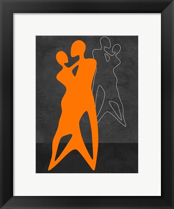 Framed Orange Couple Dancing Print