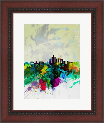 Framed Beijing Watercolor Skyline Print