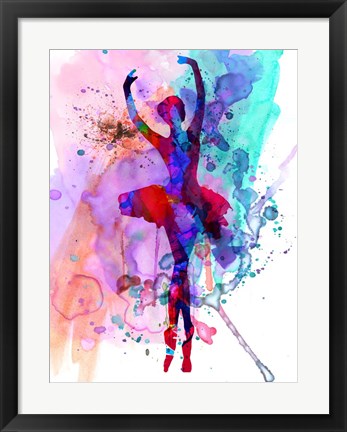 Framed Ballerina&#39;s Dance Watercolor 3 Print