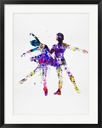 Framed Ballet Dancers Watercolor 2 Print