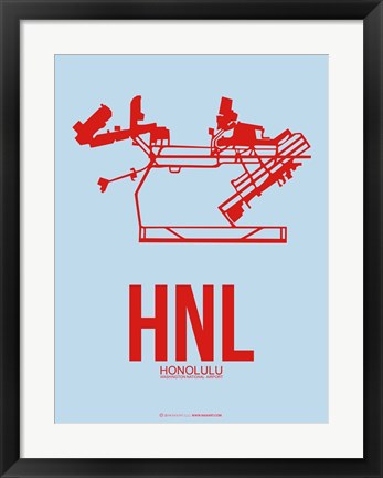 Framed HNL Honolulu 1 Print