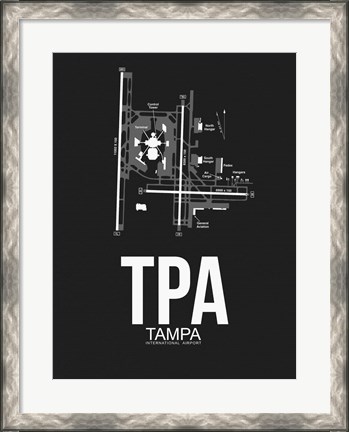 Framed TPA Tampa Airport Black Print