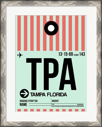 Framed TPA Tampa Luggage Tag 1 Print
