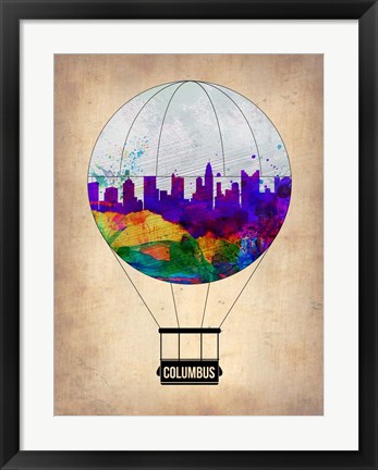 Framed Columbus Air Balloon Print