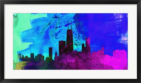 Framed Chicago City Skyline Print