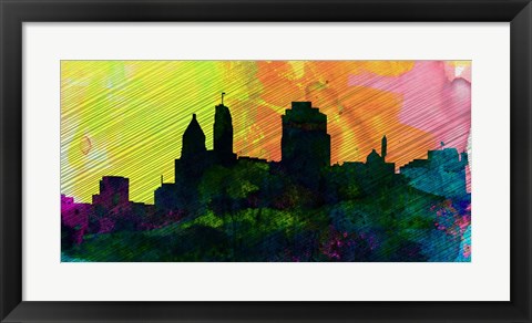 Framed Cincinnati City Skyline Print