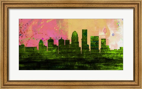 Framed Louisville City Skyline Print