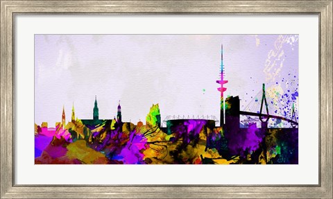 Framed Hamburg City Skyline Print