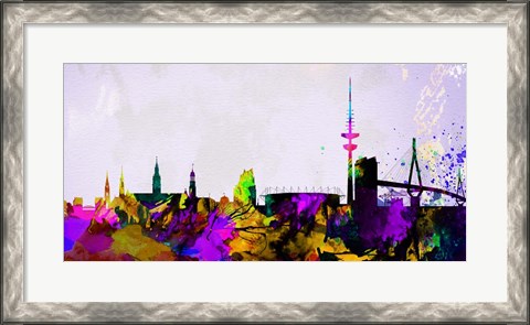 Framed Hamburg City Skyline Print