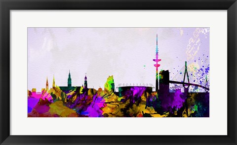 Framed Hamburg City Skyline Print