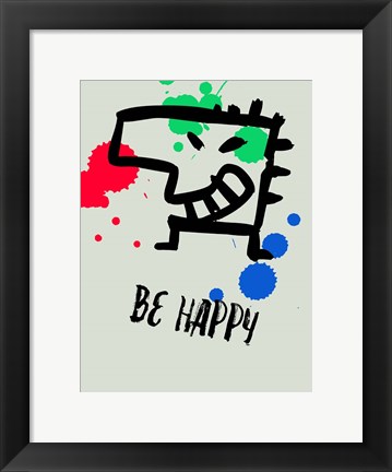 Framed Be Happy 1 Print