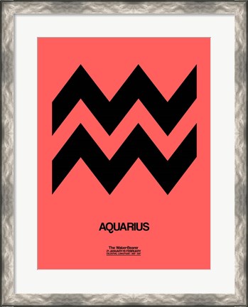 Framed Aquarius Zodiac Sign Black Print