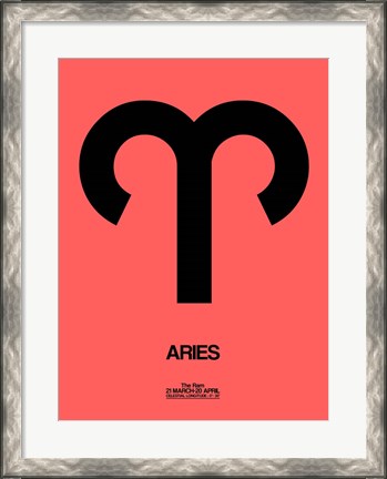 Framed Aries Zodiac Sign Black Print