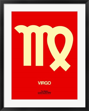 Framed Virgo Zodiac Sign Yellow Print