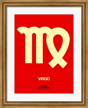 Framed Virgo Zodiac Sign Yellow Print