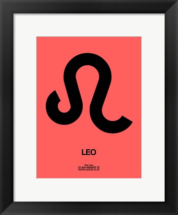 Framed Leo Zodiac Sign Black Print