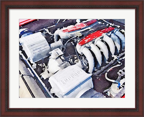 Framed Ferrari 512 TR Testarossa Engine Print