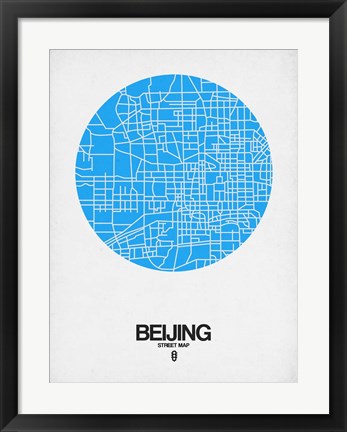 Framed Beijing Street Map Blue Print