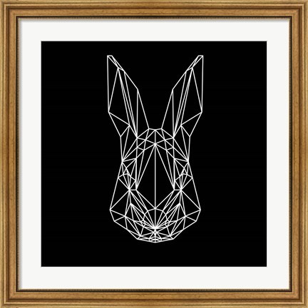 Framed Rabbit on Black Print