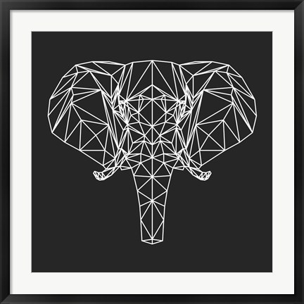 Framed Elephant Polygon Print