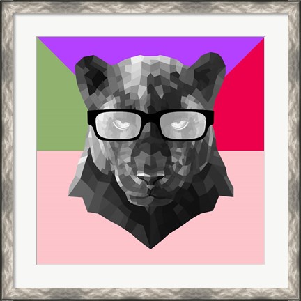 Framed Party Panther in Glasses Print