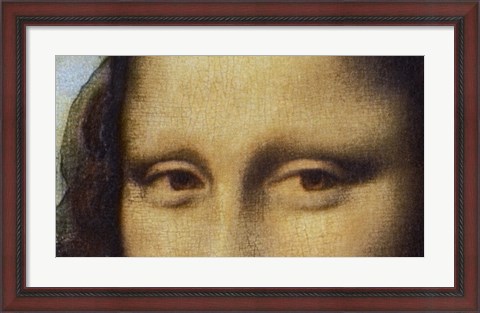 Framed Mona Lisa - Detail Of Eyes Print