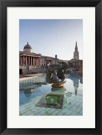 Framed National Gallery, St Martin-in-the-Fields, Trafalgar Square, London, England Print