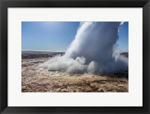 Framed Strokkur Geyser Erupting, Iceland Print