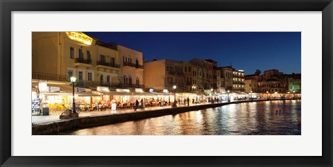 Framed Promenade at Venetian Port, Chania, Crete, Greece Print