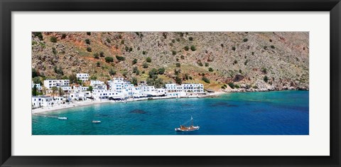 Framed Loutro, Chania, Crete, Greece Print