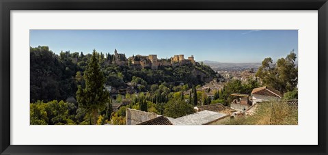 Framed Alhambra Palace from Sacromonte, Granada, Andalusia, Spain Print