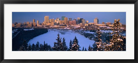Framed Skyline and the North Saskatchewan Rive, Edmonton, Alberta, Canada Print