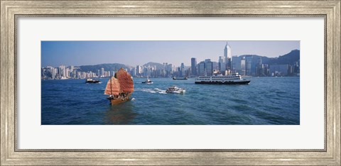 Framed Waterfront Buildings, Kowloon, Hong Kong, China Print