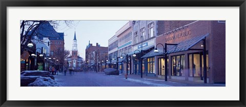 Framed Church Street in Burlington, Vermont Print