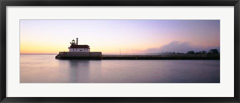 Framed Lighthouse At The Waterfront, Duluth, Minnesota Print