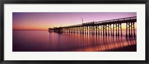 Framed Balboa Pier at sunset, Newport Beach, Orange County, California, USA Print