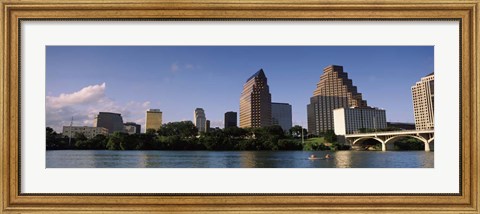 Framed Waterfront Buildings in Austin, Texas Print