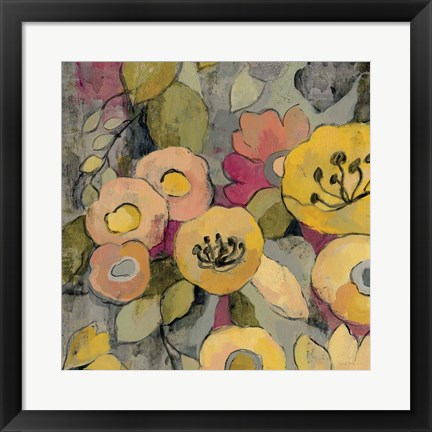 Framed Yellow Floral Duo II Print