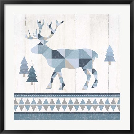 Framed Nordic Geo Lodge Deer IV Print