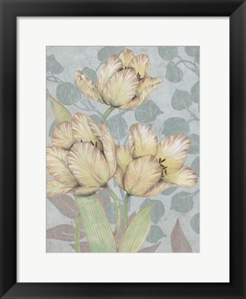 Framed Trois Fleurs II Print