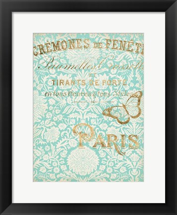 Framed Paris in Gold II Print