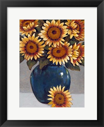 Framed Vase of Sunflowers I Print