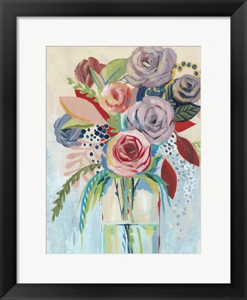 Framed Roseate Posy I Print