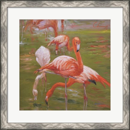 Framed Flamingo I Print