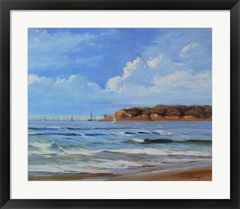 Framed Point Loma - View from Coronada Shores Print