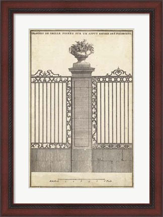 Framed Antique Decorative Gate I Print