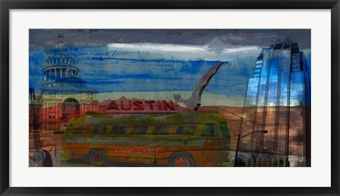 Framed Austin Bus Print