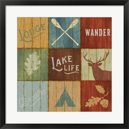 Framed Lake Lodge VII Print