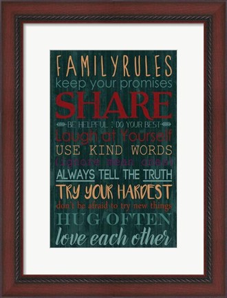 Framed Spice Family Rules I Print